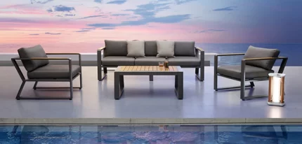 Thailand-Outdoor-Furniture Exee 2 0 5 Seat Conversation Lounge Black
