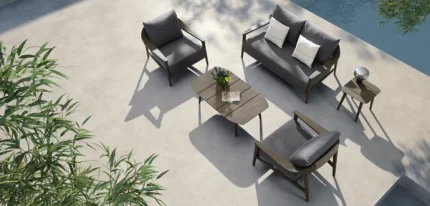 Thailand Outdoor Furniture Leo 4 Seat Conversation Sofa Set W Side Table