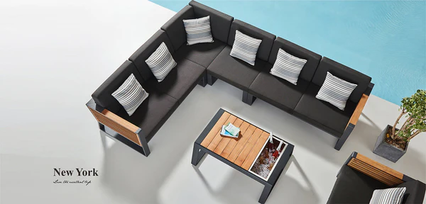 Thailand Outdoor Furniture New York L Shape Sofa Set