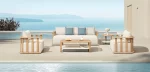 Thailand Outdoor Furniture Pallisad 5 Seat Conversation Sofa Set W Side Table