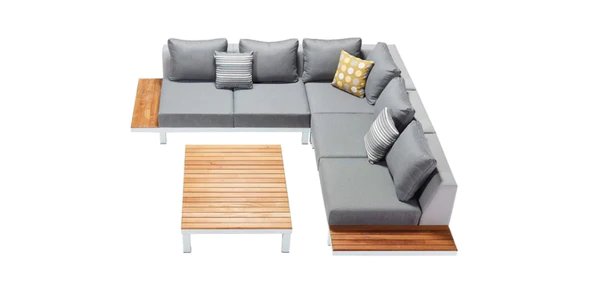 Thailand Outdoor Furniture Polo 5 Seater Corner Sofa Set