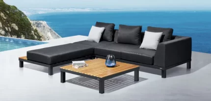 Thailand Outdoor Furniture Polo Pro Corner Lounge Black